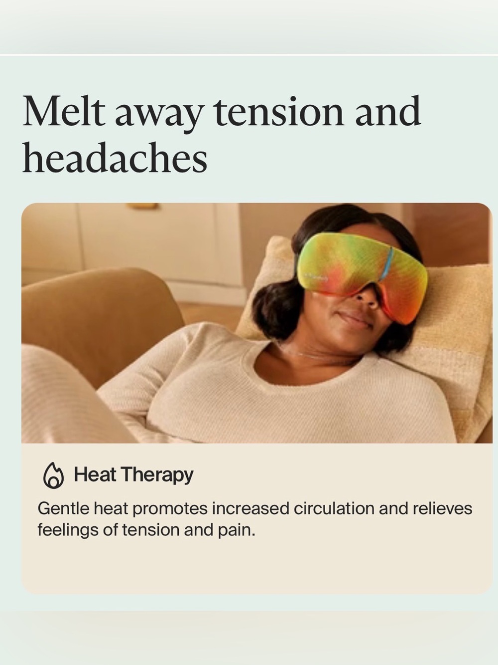 Therabody Light Gray Heated Eye & Relaxation Mask - Picture 4 of 12